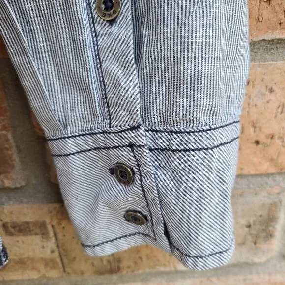 BKE Mens Shirt Size L Striped Standard Fit Long Sleeves Western 100% Cotton - Picture 8 of 11